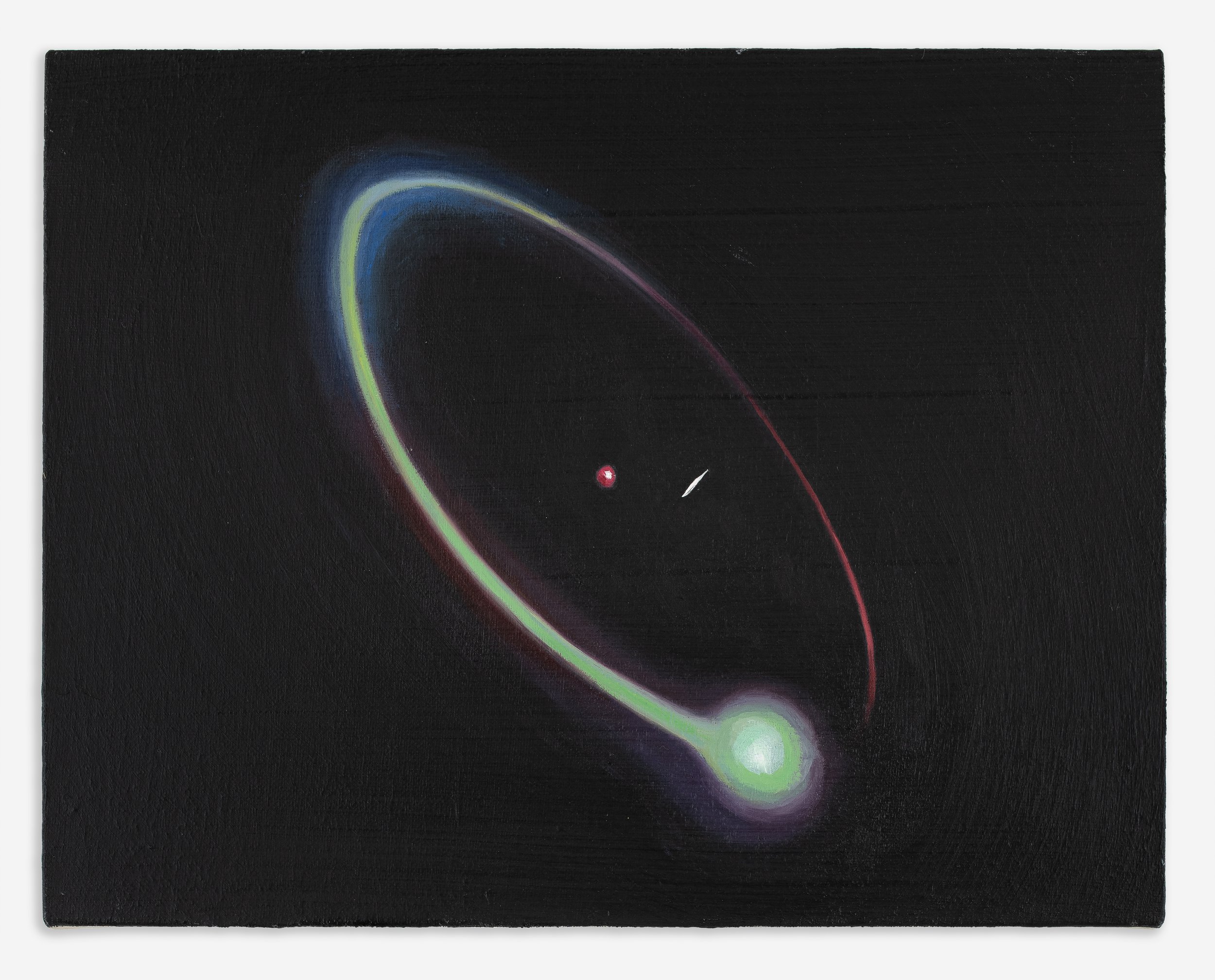 Tan Mu, Atom, 2020. Oil on linen, 28 x 36 cm.