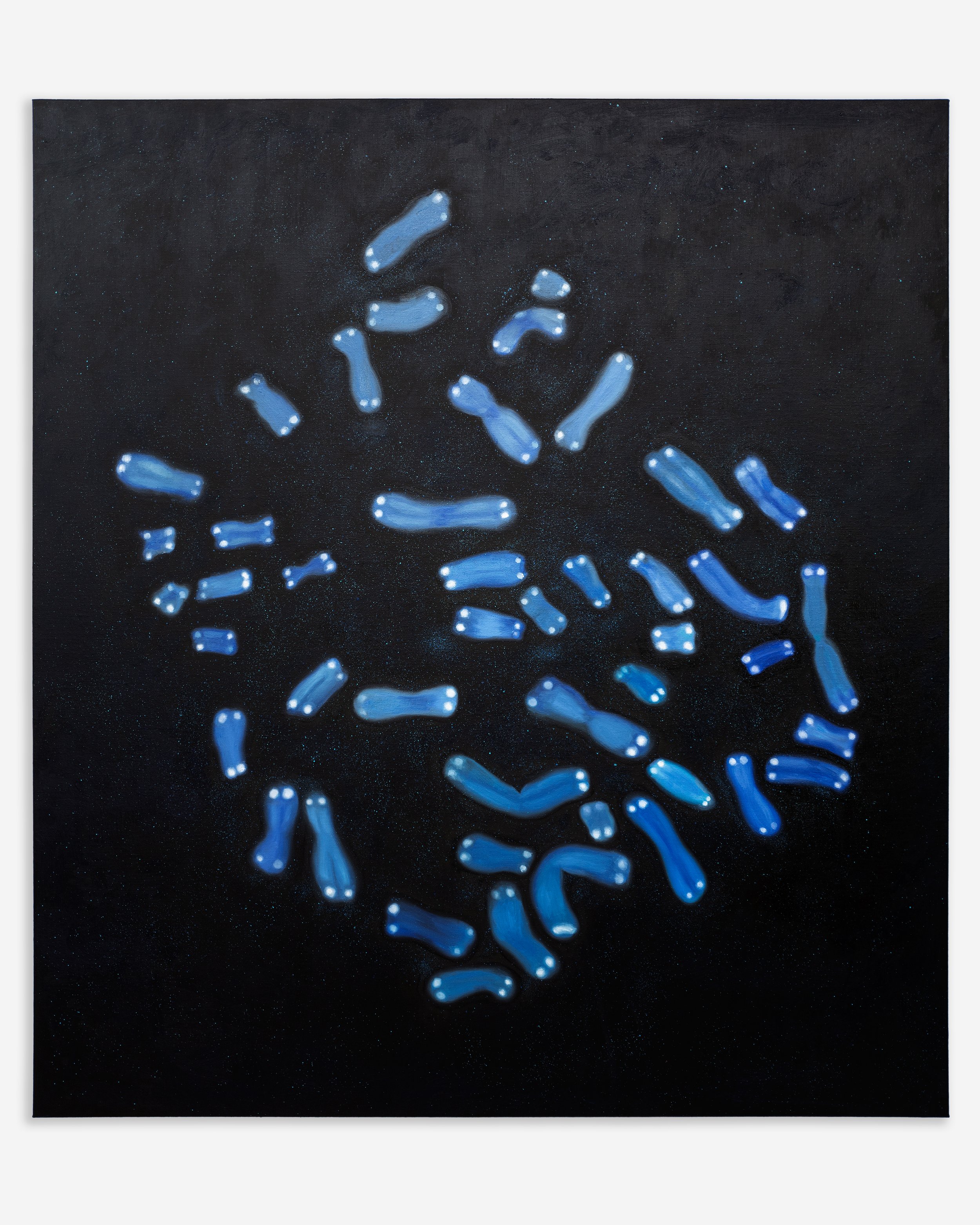 Tan Mu, Chromosomes, 2022. Oil on linen.