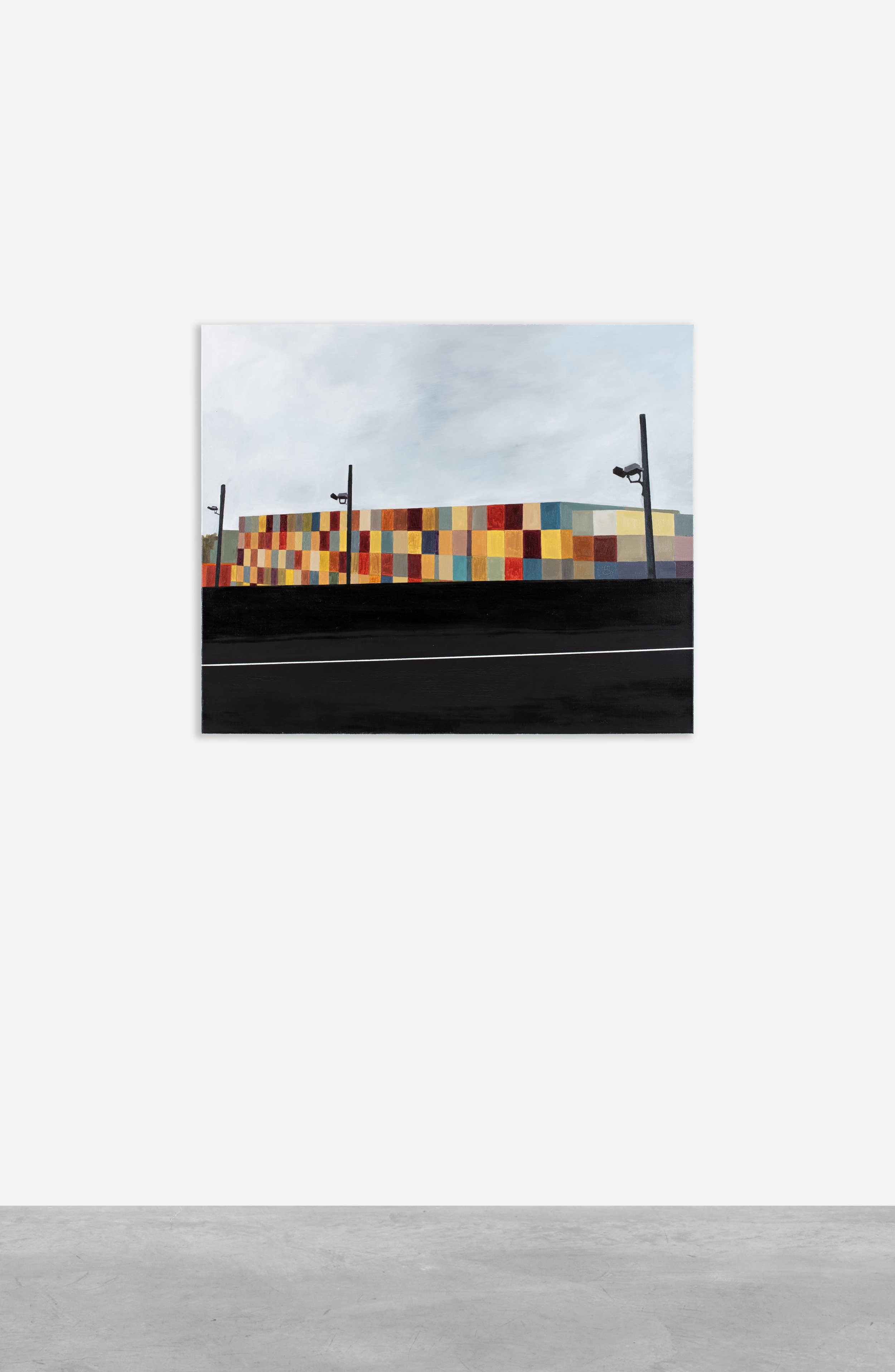 Tan Mu, Containers, 2021. Oil on linen, 76 x 91 cm.