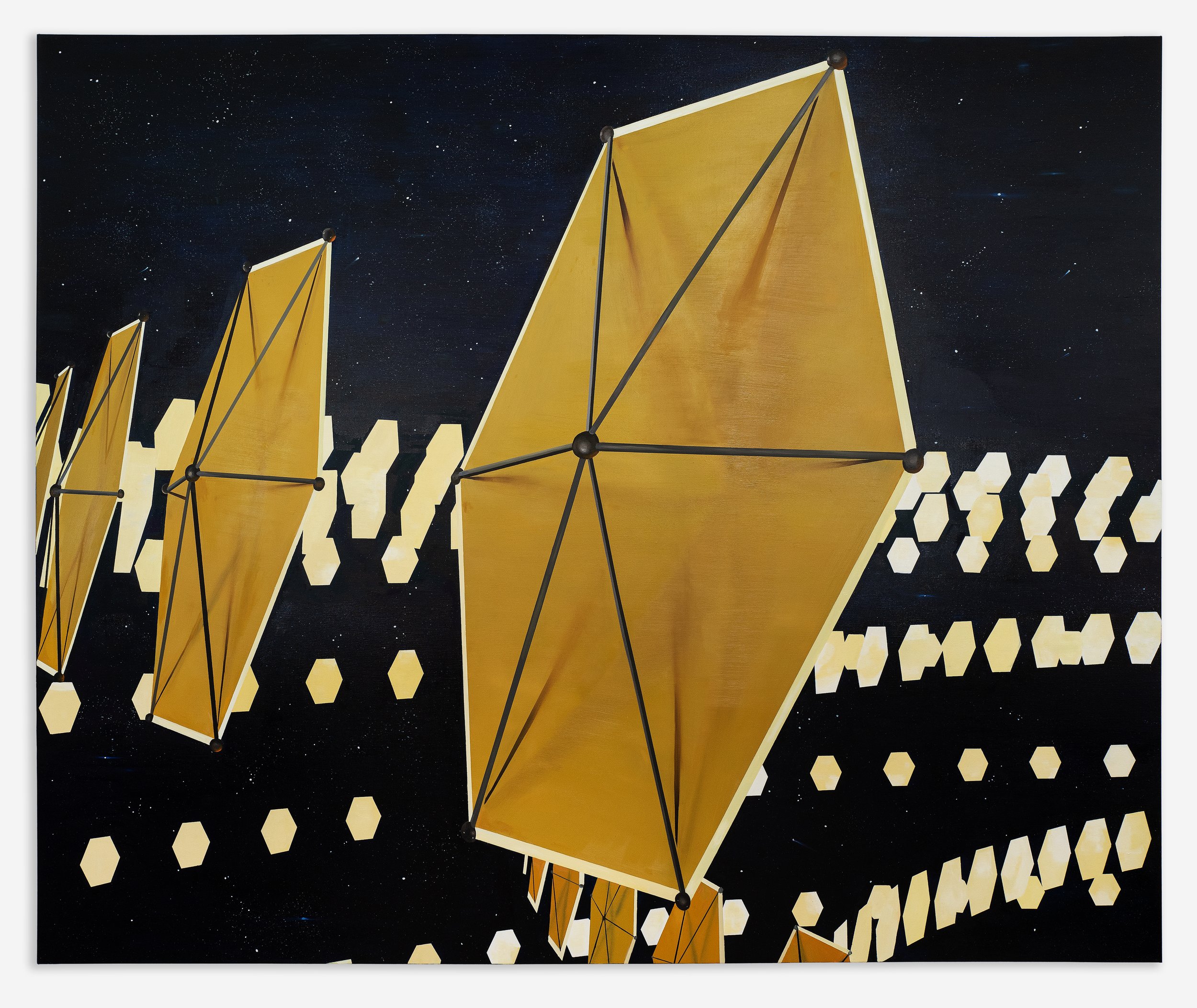 Tan Mu, Dyson Sphere, 2023. Detail of the energy panels.