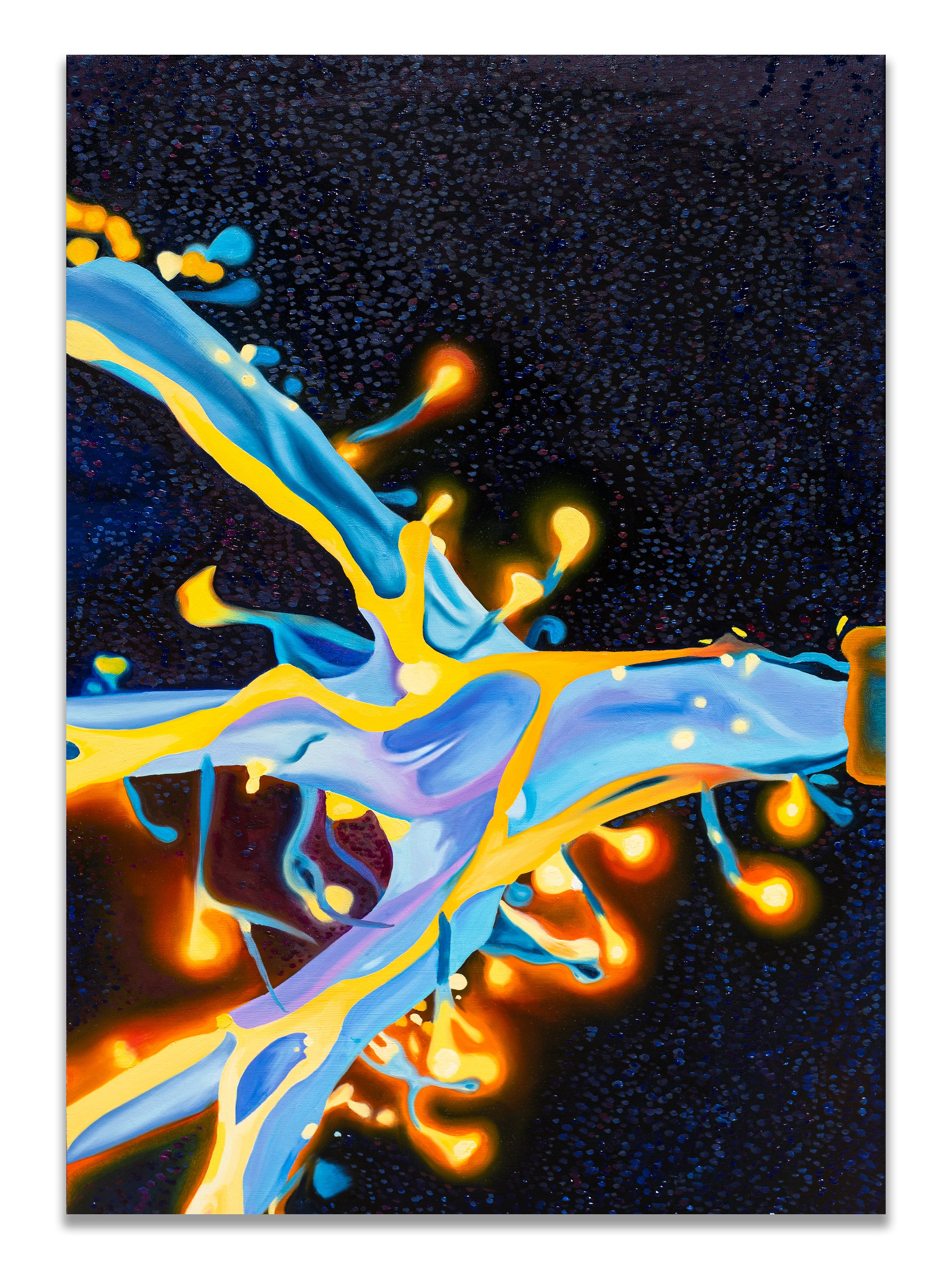 Tan Mu, Emergence 02, 2024, detail of yellow synaptic points