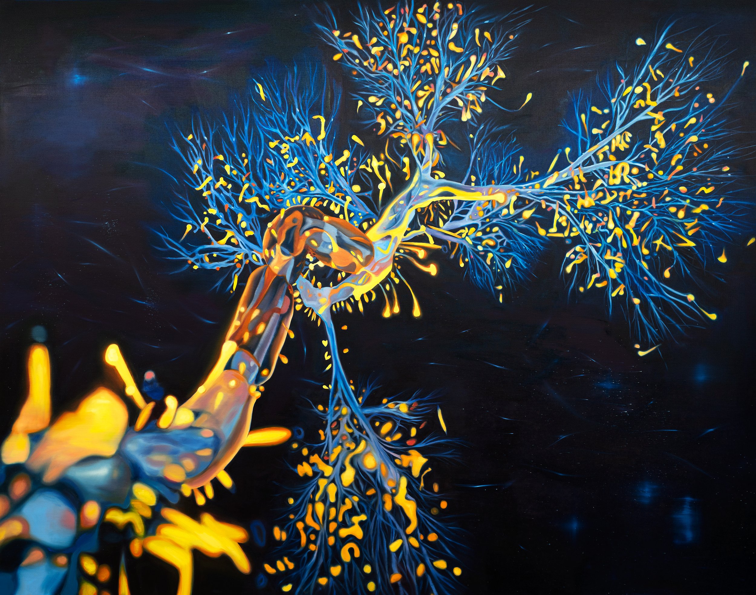 Tan Mu, Emergence, 2022. Detail of neural branching patterns.