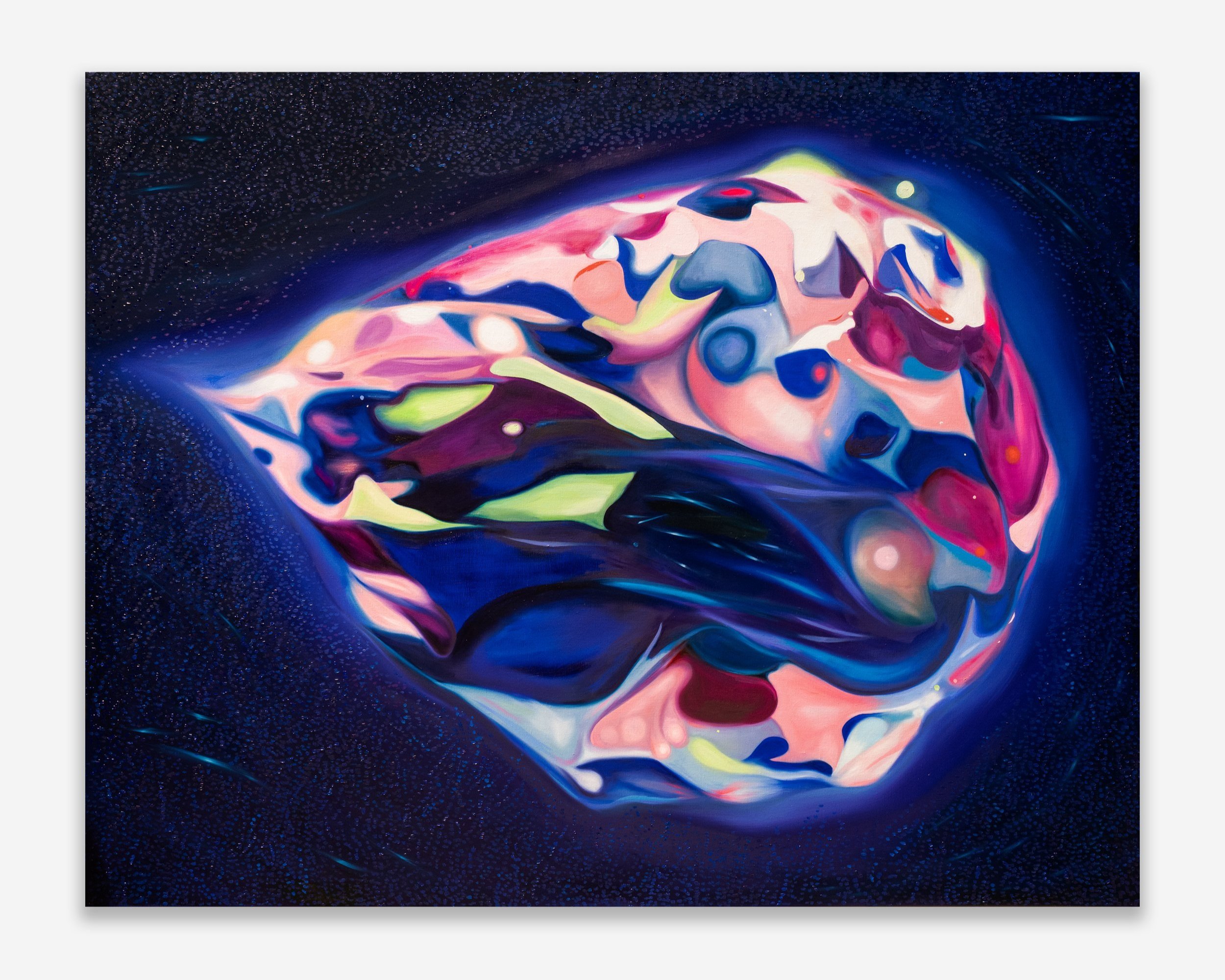 Tan Mu, Epithelial Cells, 2024. Oil on linen, 122 x 153 cm.