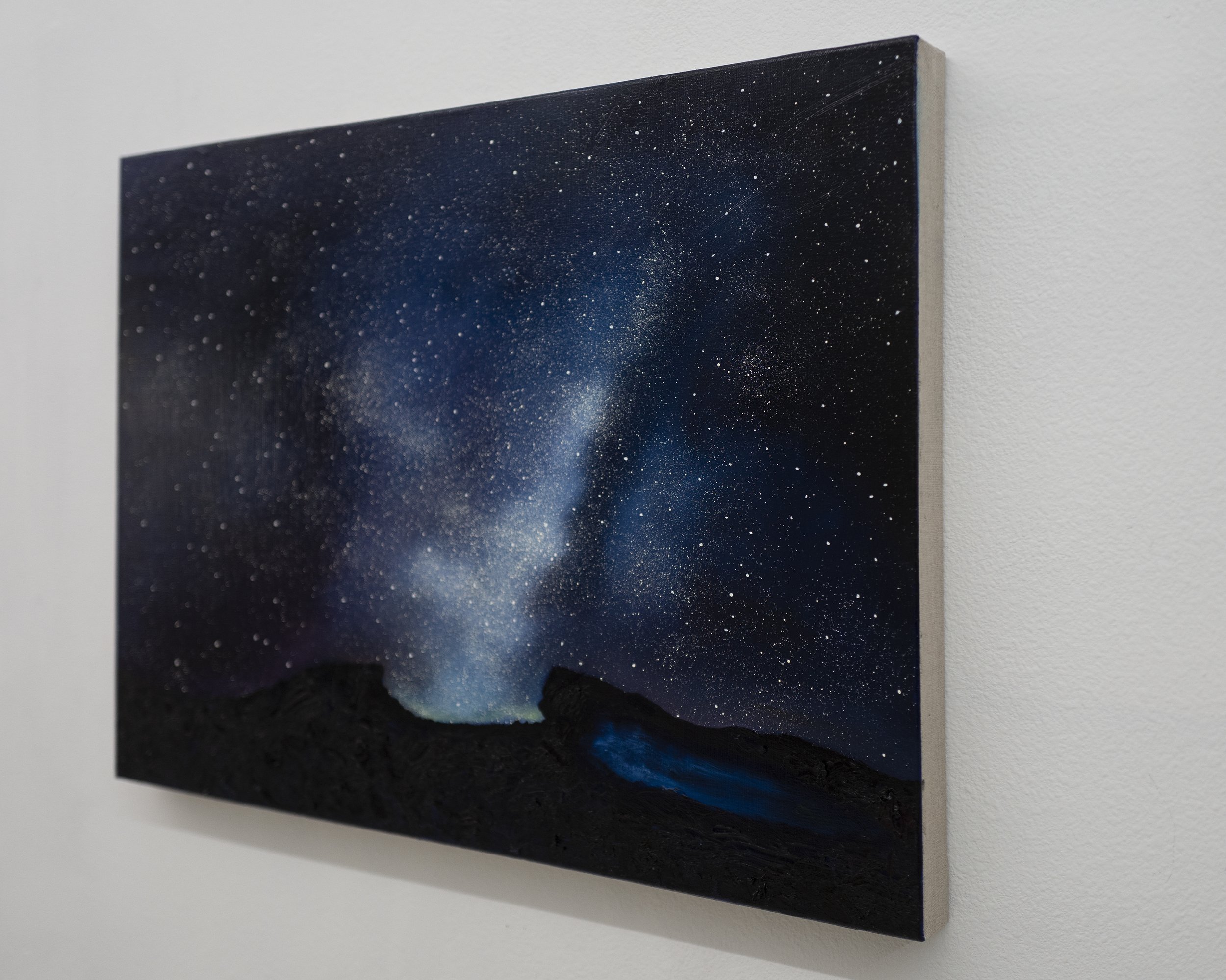 Tan Mu, Horizons 05, 2024, detail of stars and mountain silhouette
