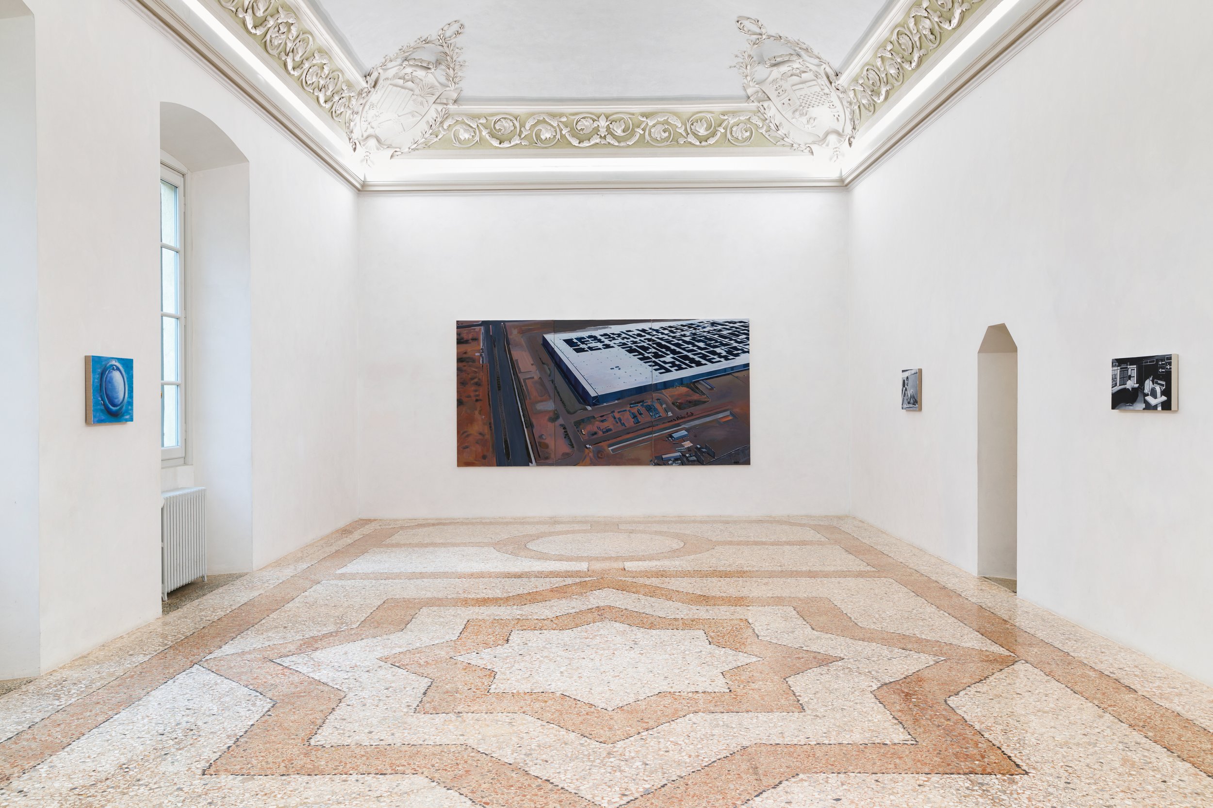 Tan Mu, Memory, 2019. Middle panel: CRT television displaying static.