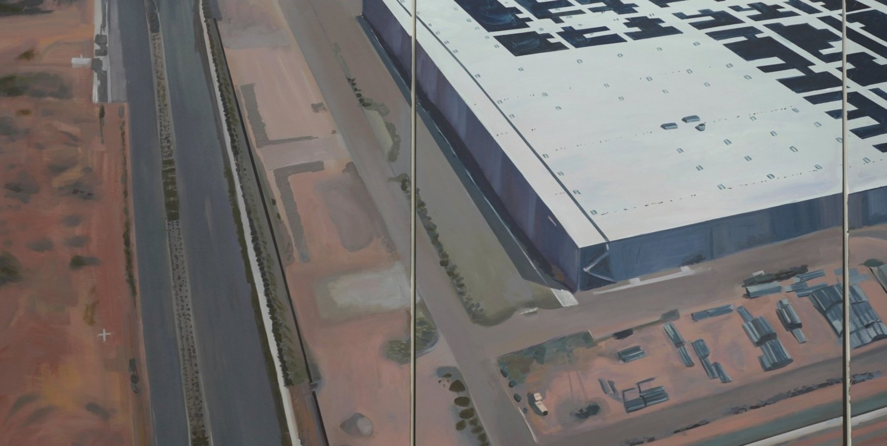 Tan Mu, Memory, 2019. Detail of left panel showing translucent figure painting.