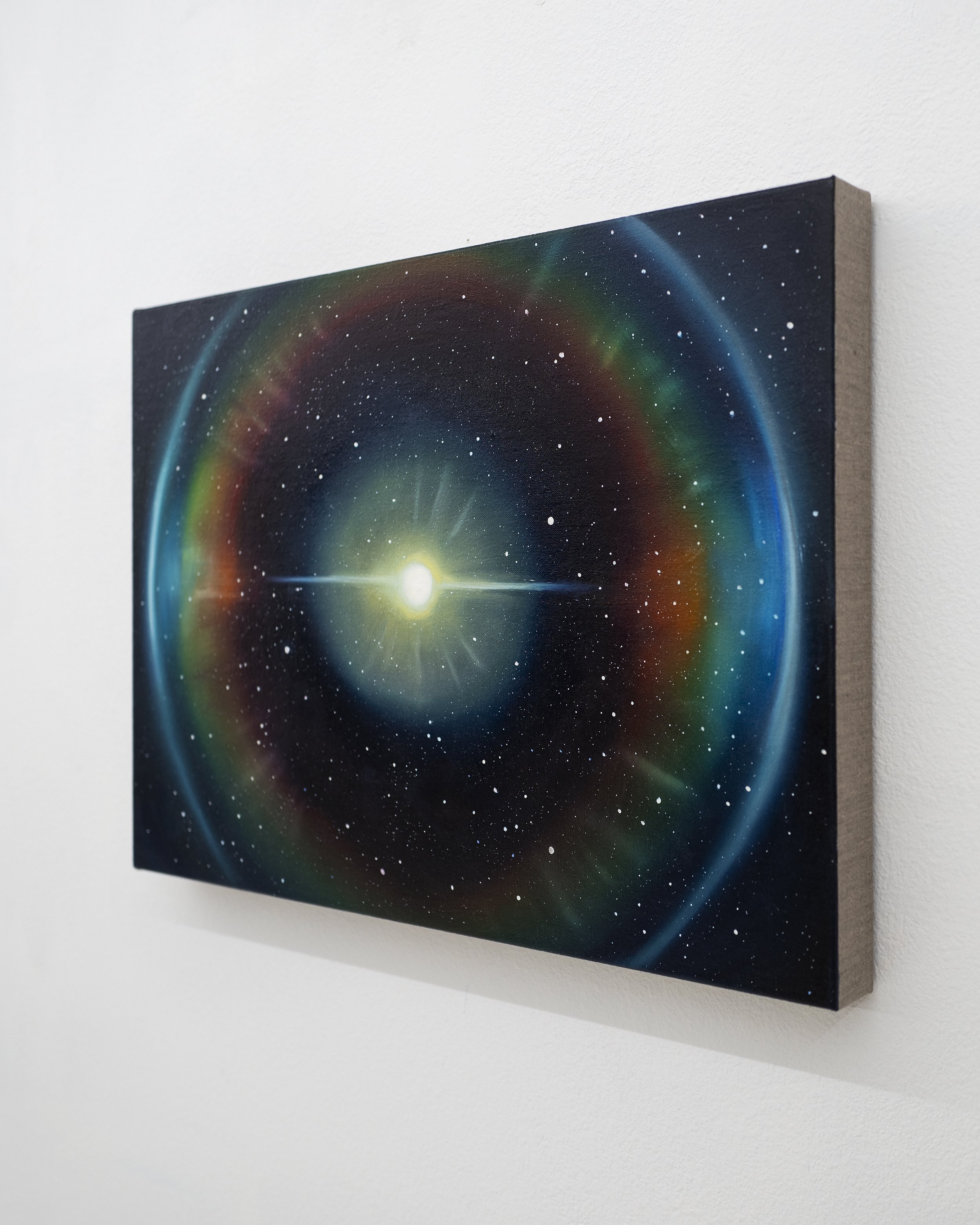 Tan Mu, Observable Infinity, 2024, detail showing the luminous center and warm-to-cool transition.