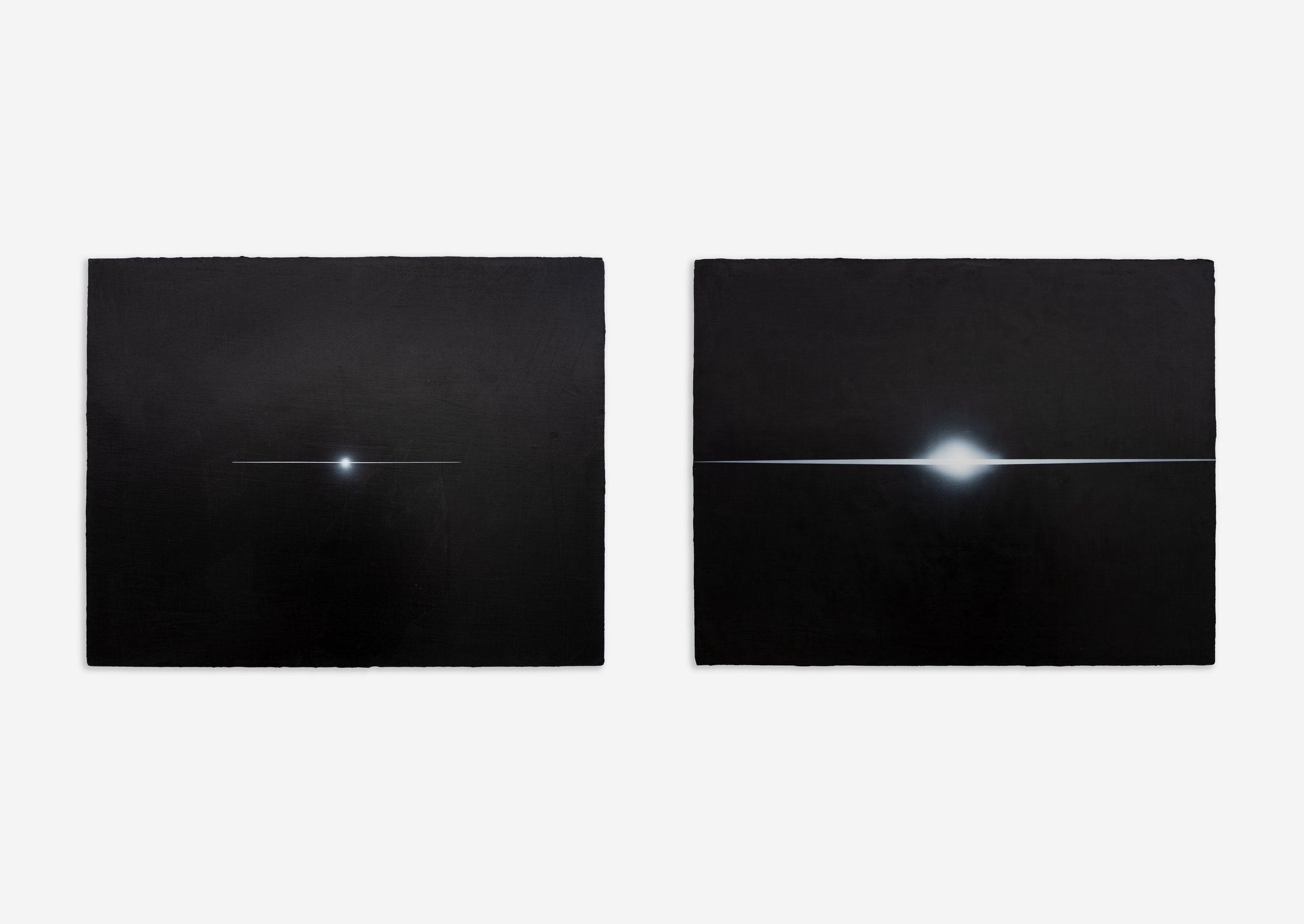 Tan Mu, Off, 2019. Acrylic on linen, 28 x 72 cm.