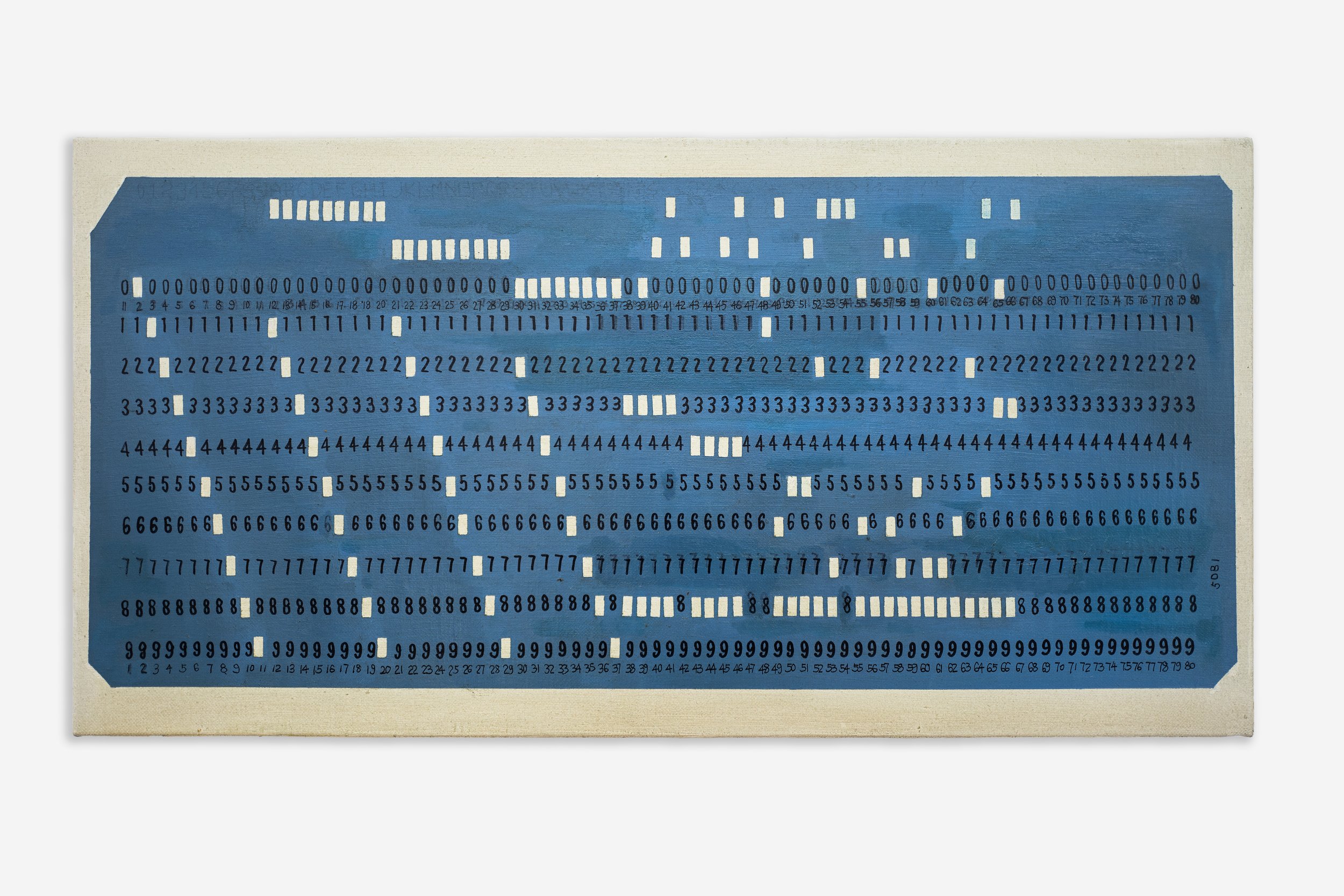 Tan Mu, Punched Card 2, 2022. Companion work depicting a second punched card with a different encoding pattern.