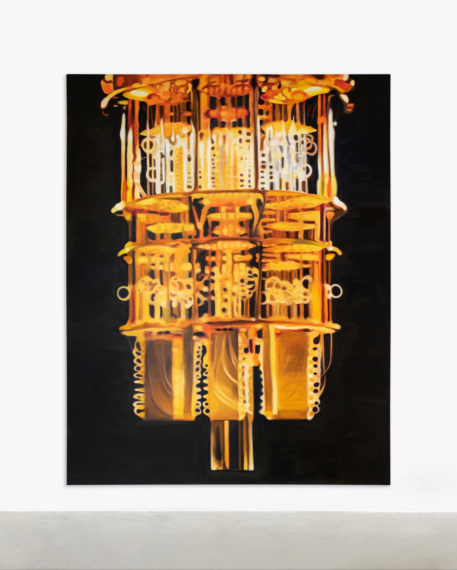 Tan Mu, Quantum Gaze, 2023, detail of golden circuits