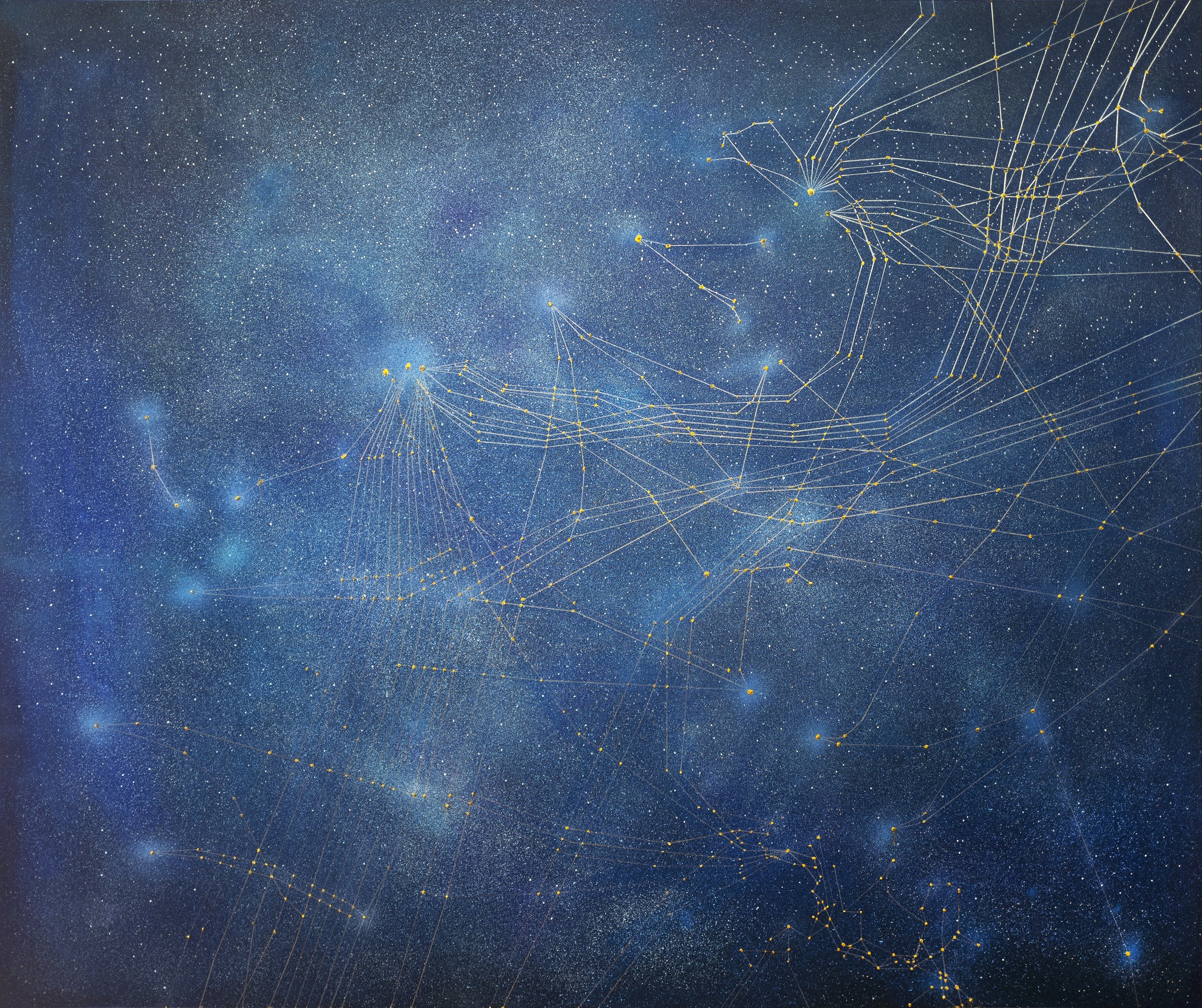 Tan Mu, Signal: Submarine Networks 02, 2025. Oil and acrylic on linen.