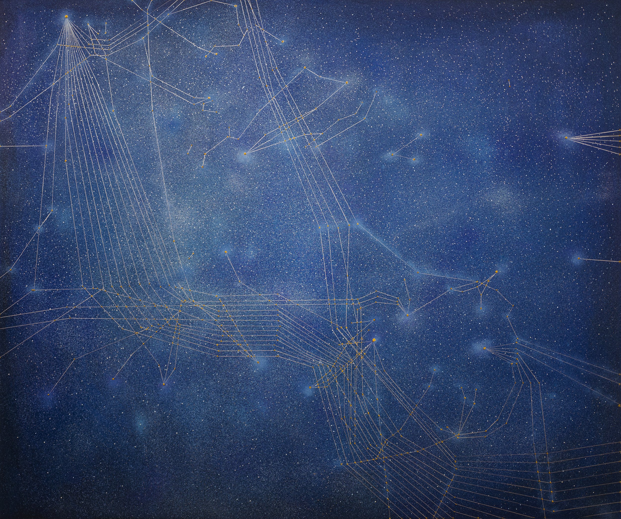 Tan Mu, Signal: Submarine Network 08 (Italy), 2025, oil and acrylic on linen