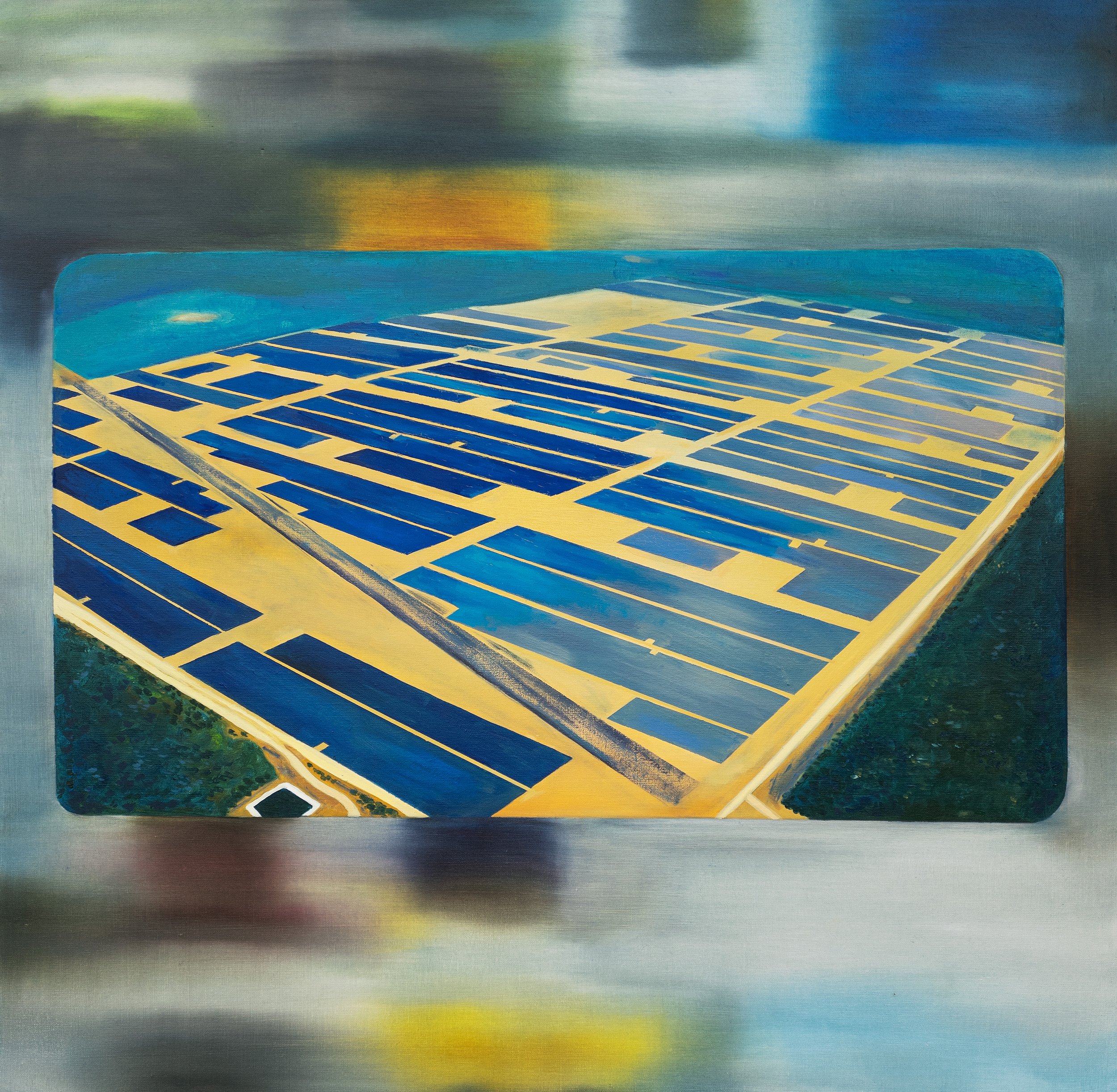 Tan Mu, Solar Farm (2022), detail of solar panel grid