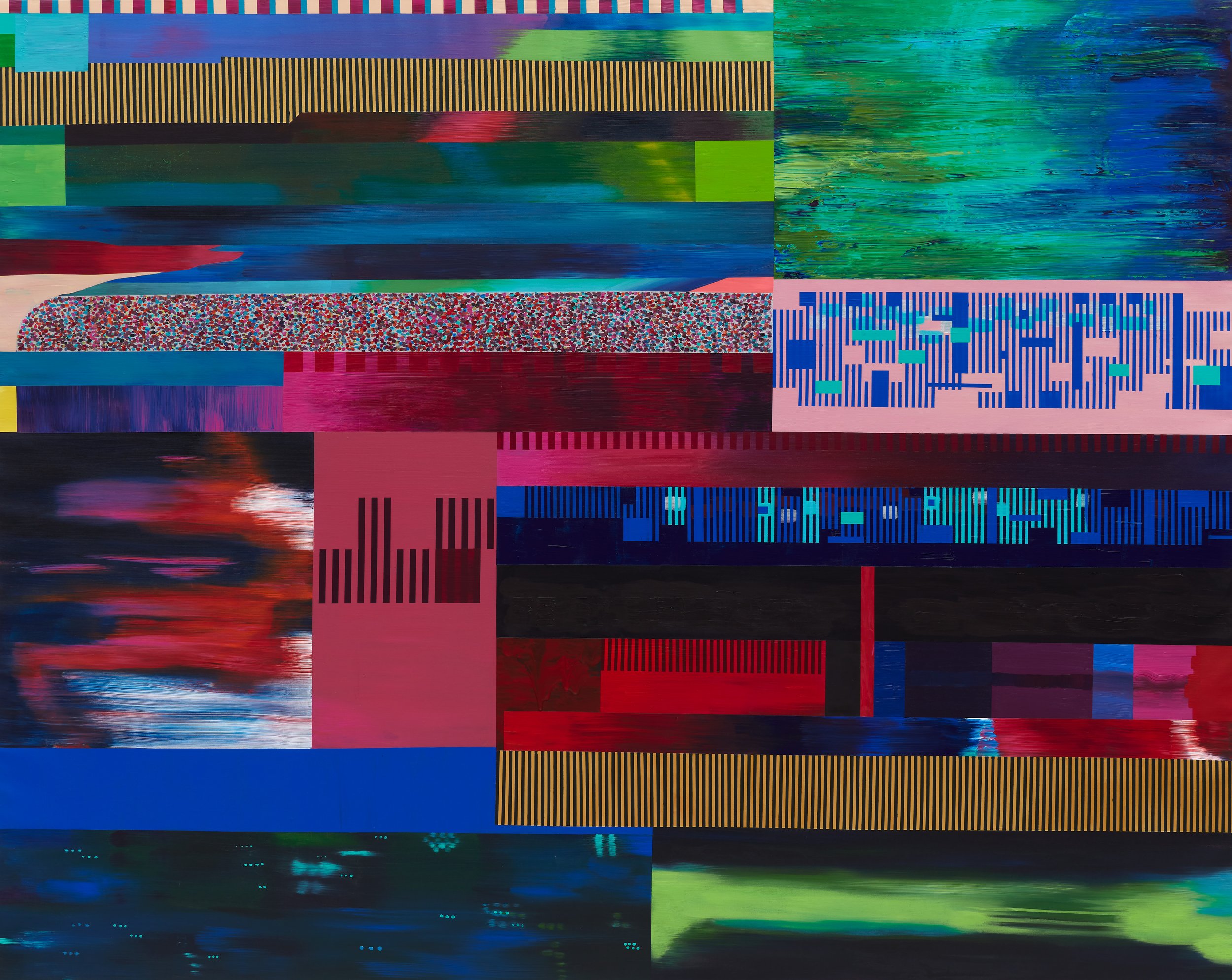 Tan Mu, The Glitch, 2023. Oil and acrylic on linen.