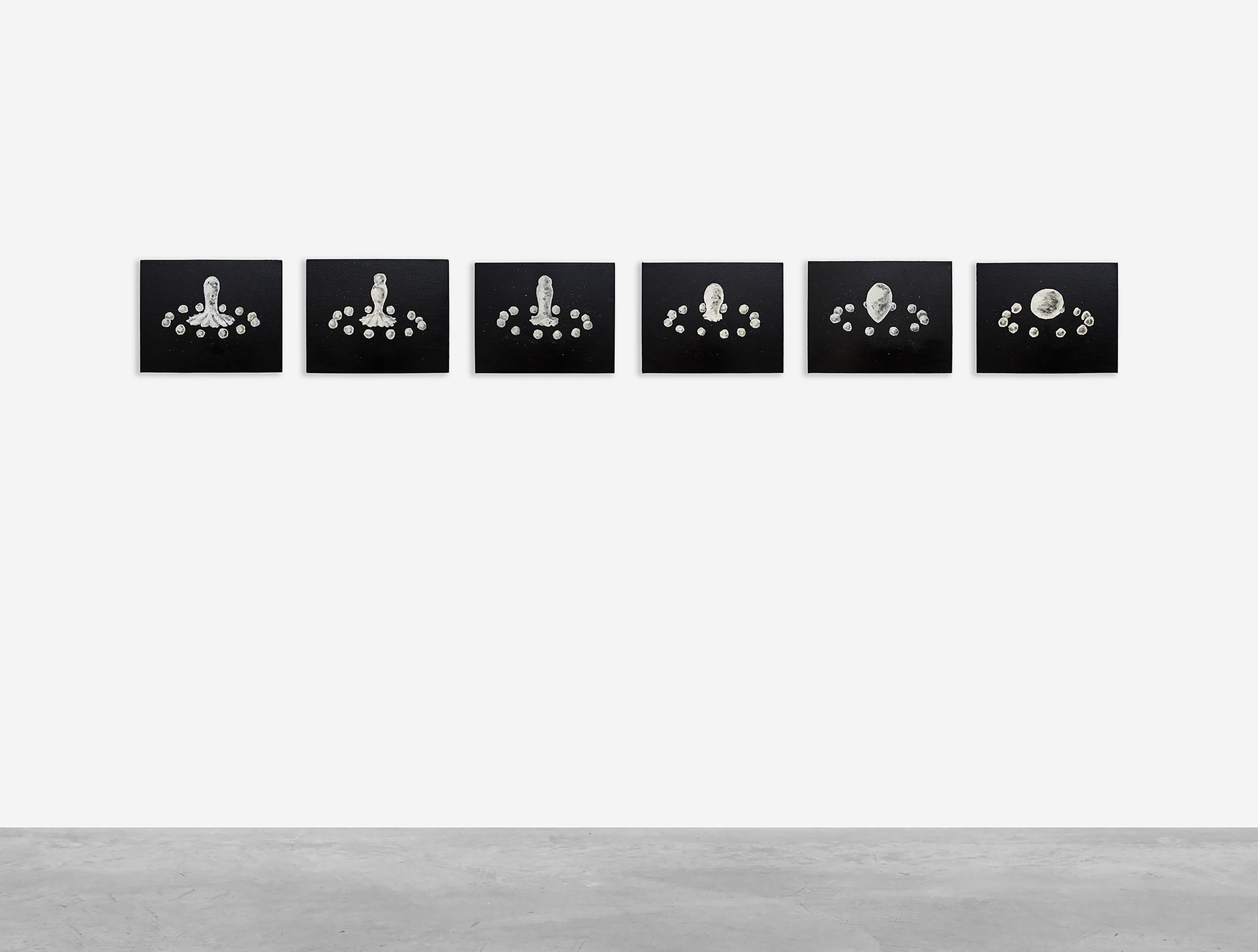 Tan Mu, The Splash of a Drop 1, 2022. Oil on linen, 6 panels.