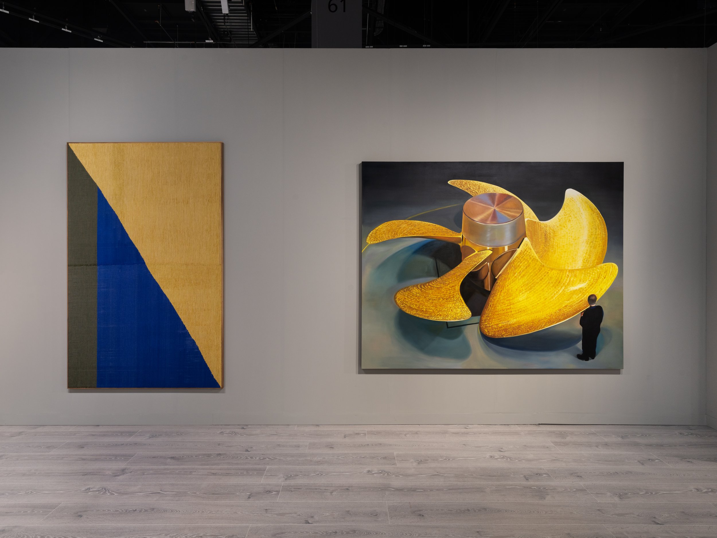 Tan Mu, The Wave, 2023. Detail of the gold propeller and vortex patterns.