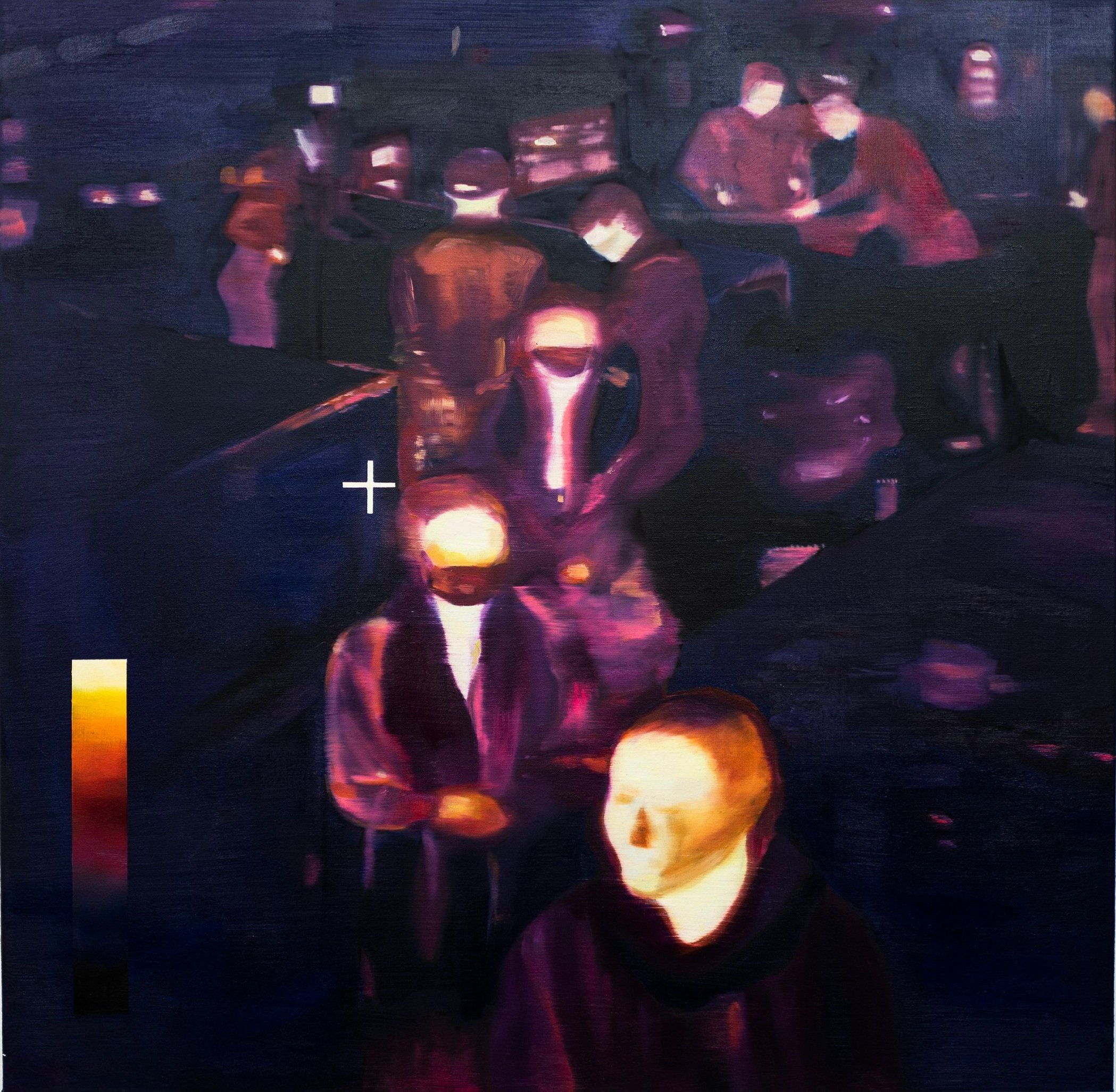 Tan Mu, Thermal Imaging, 2022. Detail of figures and crosshair.