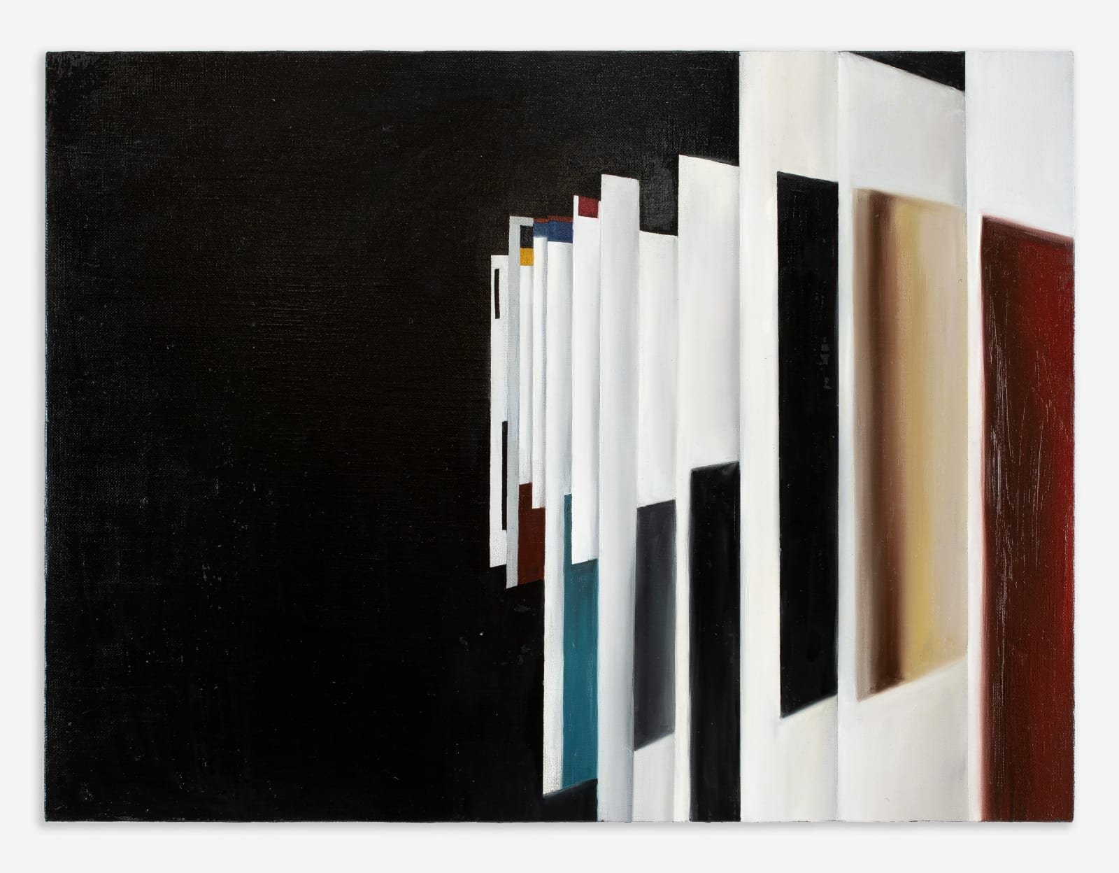 Tan Mu, Web (2021), close-up of panel edges and dark ground